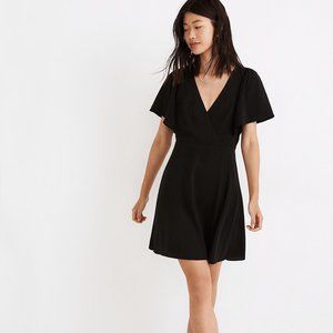 Madewell Cape Sleeve black mini dress size 6
